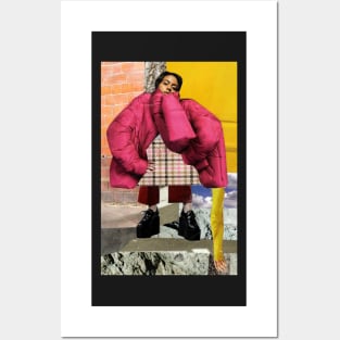 Pink Puffa Coat Posters and Art